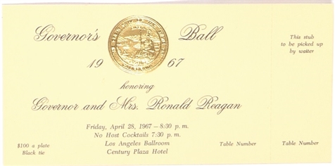 Reagan Governors Ball Ticket