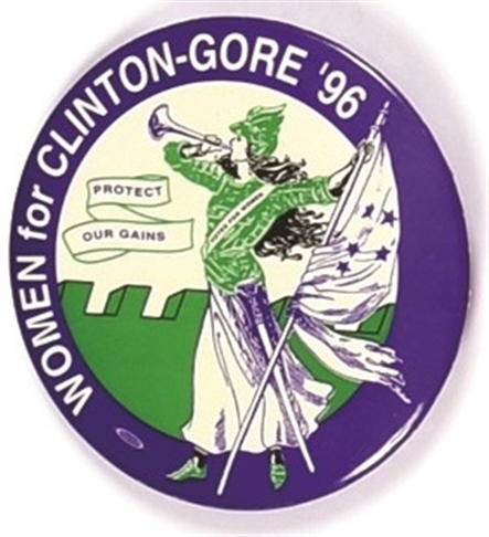 Women for Clinton Gore Suffrage Trumpeter