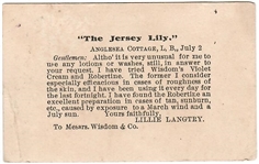 Frances Cleveland Violet Cream Trade Card