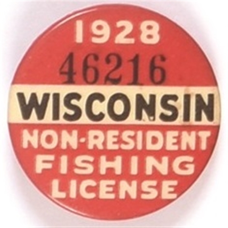 Wisconsin 1928 Fishing License