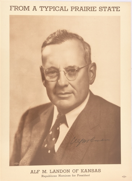 Alf Landon Signed Poster