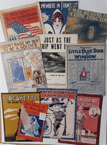 Lot of 10 World War I Sheet Music