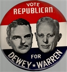 Dewey, Warren Vote Republican 9-Inch Celluloid