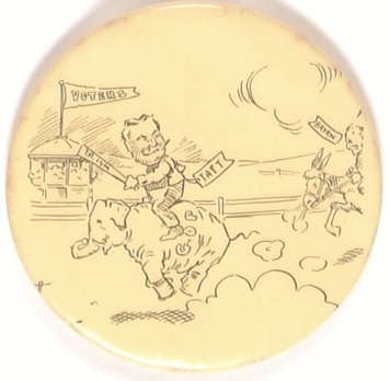 Taft, Bryan Presidential Race Cartoon Pin