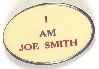 I Am Joe Smith Anti Nixon 1956 Oval Pin