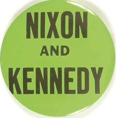 Nixon and Kennedy Scarce Green and Black Pin