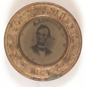 Lincoln 1864 Ferrotype Pinback