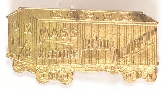 McKinley Grand Old Party Railroad Card Pin