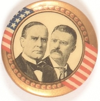 McKinley, TR Flag and Gold Border Jugate