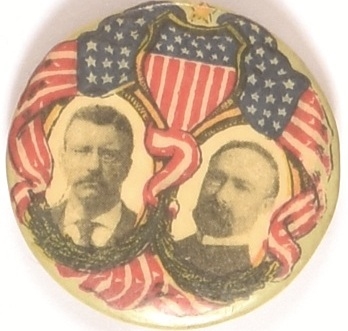 Roosevelt, Fairbanks Scarce Patriotic Jugate