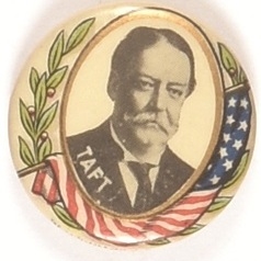 Taft Flag and Laurel Celluloid