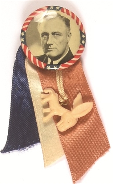 FDR Pin With Ribbon, Donkey