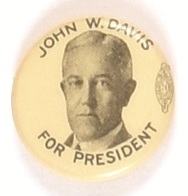 John W. Davis Rare Smaller Size Celluloid