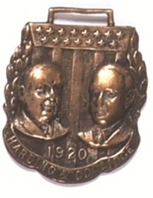 Harding, Coolidge Brass Fob