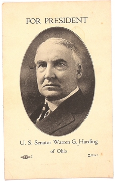 Harding for President Election Card
