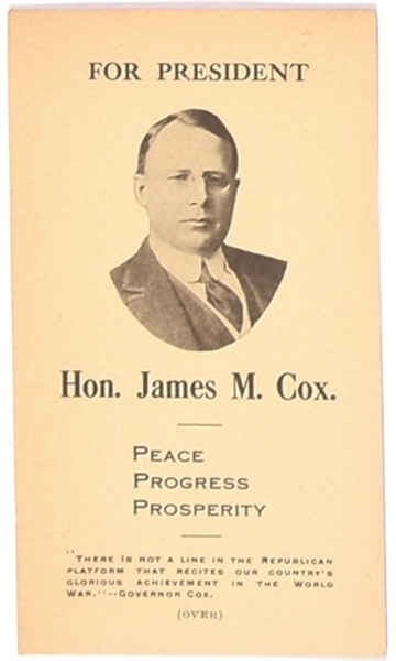 Cox Peace, Progress, Prosperity Card