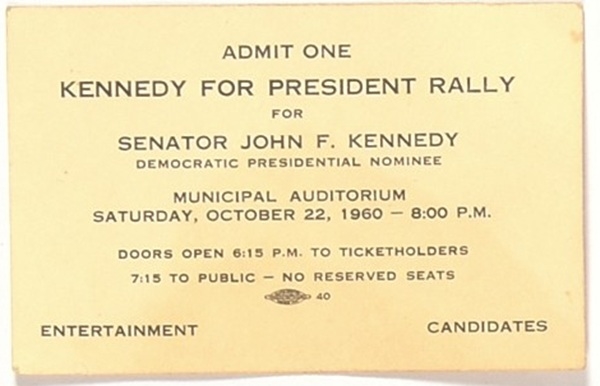 Kennedy Kansas City Rally Ticket