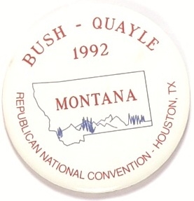 Bush, Quayle Montana 1992 Convention Pin