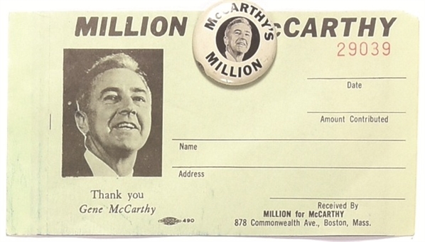 McCarthys Million Pin and Card