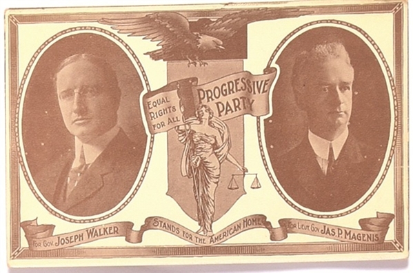 Walker, Magenis MA Progressive Party Postcard