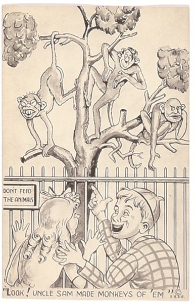 Anti Axis World War II Postcard