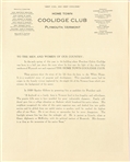 Hometown Coolidge Club Membership Pamphlet