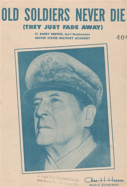 MacArthur Old Soldiers Never Die Sheet Music