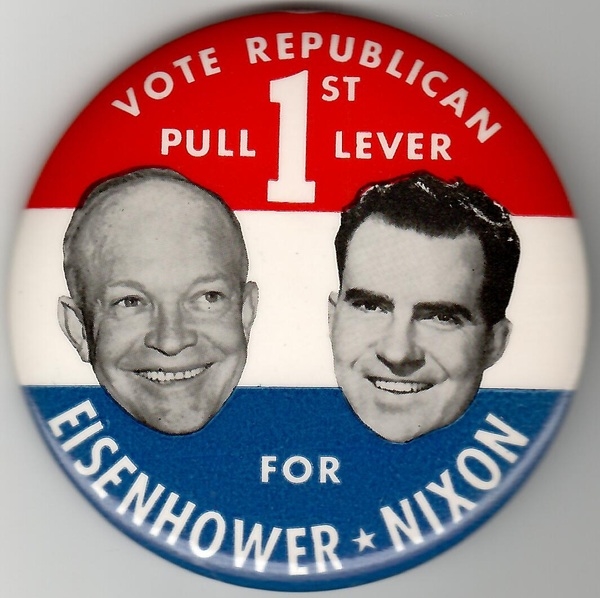Eisenhower, Nixon Pull 1st Lever 