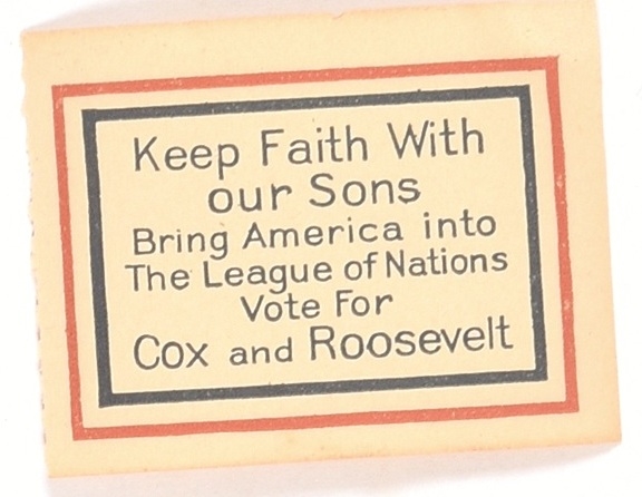 Cox, Roosevelt League of Nations Stamp