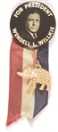 Willkie for President Pin With Elephant, Ribbon
