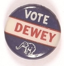 Vote Dewey Elephant Pin