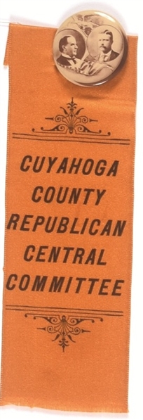 McKinley, TR Cuyahoga County Pin and Ribbon