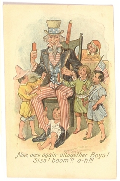 Uncle Sam With Territories Postcard