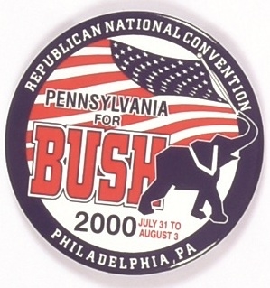 Pennsylvania for Bush 2000 Convention Pin