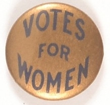 Votes for Women Gold and Blue Celluloid