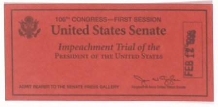 Clinton Impeachment Ticket