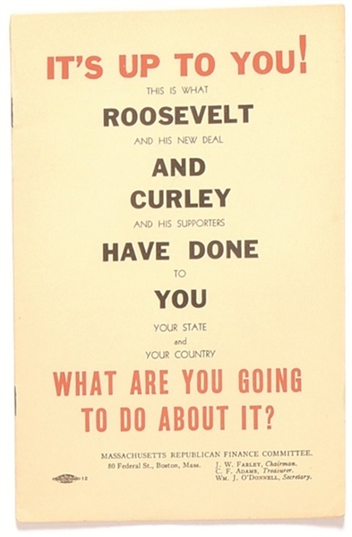 Anti Roosevelt and Curley Massachusetts Booklet