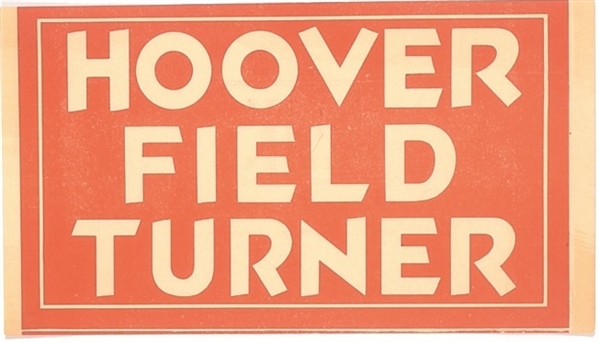 Hoover, Field, Turner Iowa Sticker