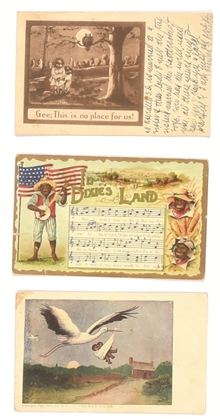 Trio of African-American Satirical Postcards