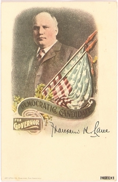 Lane for Governor California Postcard