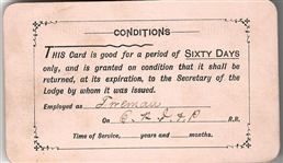 Debs Railroad Labor Traveling Card