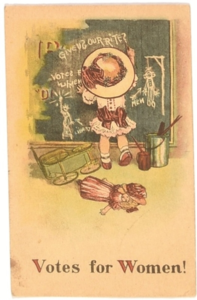 Votes for Women Blackboard Postcard