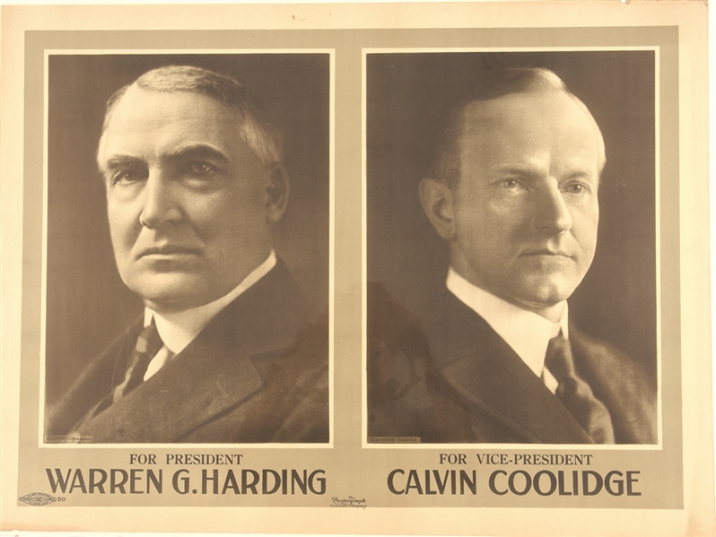 Harding, Coolidge Postergraph Jugate