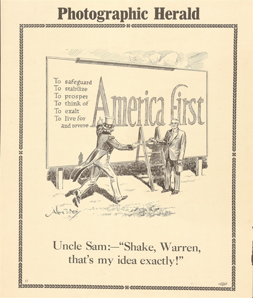 Harding, Uncle Sam America First