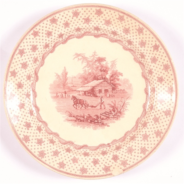 William Henry Harrison Log Cabin Plate