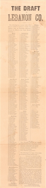 Lebanon County Civil War Draft Roll
