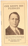 Cox Keeps His Pledges Pamphlet