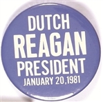 Dutch Reagan President 1981 Inaugural Pin