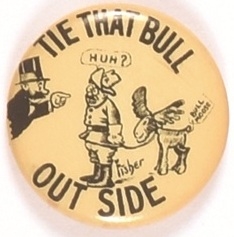 Tie That Bull Outside Cartoon Pin