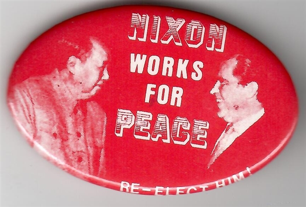 Mao, Nixon Works for Peace 1972 Celluloid 
